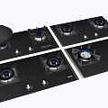 Modern Kitchen Gas Cooktops With Multiple Burners And Flame Design Features
