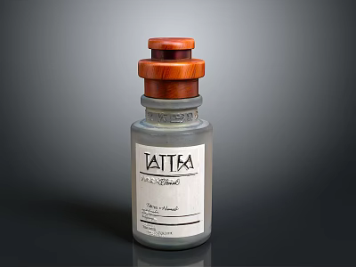 TATTEA Glass Bottle With Wooden Lid For Fine Tea Storage In Household Use 3d model