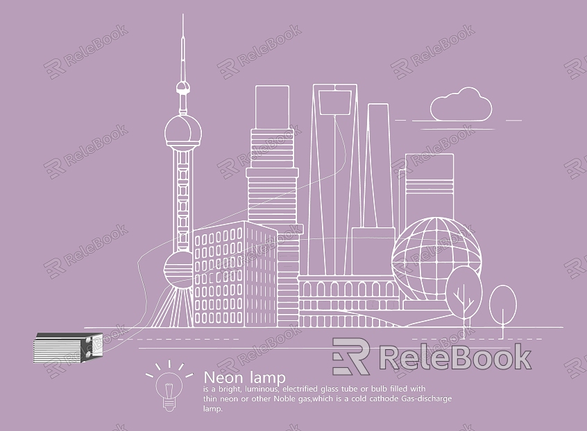 Neon Luminous Words Advertising Words Shanghai Landmark model