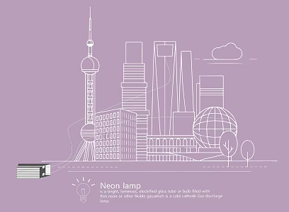 Neon Luminous Words Advertising Words Shanghai Landmark 3d model