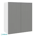 Minimalist Gray Wardrobe With Vertical Stripes And Double Doors Design