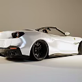 White Ferrari Convertible Car With Red Brake Calipers And Sleek Exterior Design