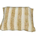 Soft Velvet Pillow With Orange And White Striped Design For Bed Linen