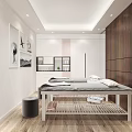 Luxury SPA Sauna Interior With Massage Tables Wooden Walls And Modern Ambient Lighting