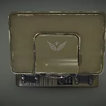 Rugged Military Laptop With Reinforced Olive Green Case Displaying Tactical Map
