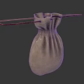 Gray Cloth Bag With Brown Handles And Simple Design For Daily Household Essentials