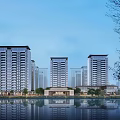 Modern High Rise Residential Buildings With Lake View Water Reflections And Surrounding Trees