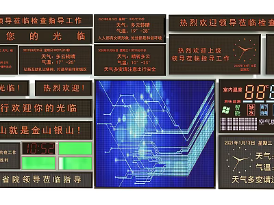 Public Facilities Digital Display System With Navigation Weather Updates And Welcome Messages 3d model