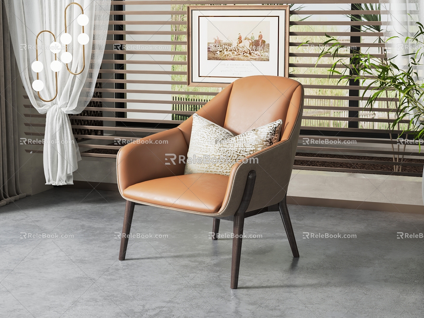 Modern Dining Chair Leather Dining Chair 3d model