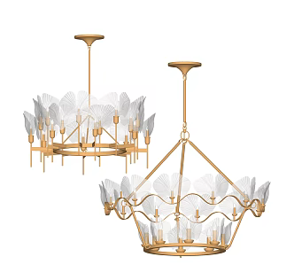 Modern crystal chandelier combination 3d model