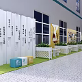 Colorful School Reading Corner With Yellow Green Walls Bookshelves And Animal Patterns