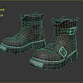 Brown Leather Work Boots With Buckle Straps Thick Rubber Soles And Reflective Toes