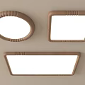 Modern Ceiling Lights with Brown Frame in Oval Square and Rectangle Shapes 3d model