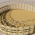 Handwoven Natural Bamboo Circular Basket With Intricate Weave Design For Storage