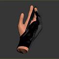 Black Fashion Gloves Displayed On Orange Mannequin Hand Against Dark Background