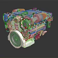 modern engine marine engine racing engine 3d model
