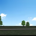Outdoor Lamp Posts With Various Styles Along Road For Street Lighting