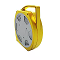 Yellow Retractable Extension Cord Reel With Multiple Red Power Sockets Silver Grilles And White Button