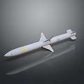 Advanced Fighter Jet Equipped With White Missile Featuring Yellow Stripe Design