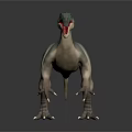 Theropod Dinosaur with Long Snout Sharp Teeth and Grayish Blue Body in Standing Pose