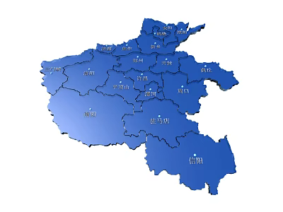 Blue China Map Wall Decor With Provincial Labels And Detailed Design 3d model