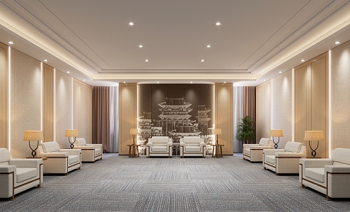 Modern Reception Room Meeting Room 3d model