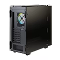 Modern Black Gaming Computer Case With RGB Fans And Transparent Side Panel