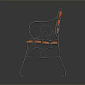 Sturdy Outdoor Bench With Wooden Seat Backrest And Metal Frame Design