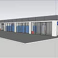 Rising Petroleum Modern Commercial Building Exterior With Glass Windows And Blue Signage