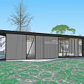 Modern Post Station Public Building Visitor Center Building Exhibition Hall Small Public Building Cafe Building Post Station Building 3d model