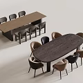Table and chair combination 3d model