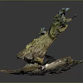 Natural Rocky Terrain Featuring Layered Rock Formations Cliffside Vegetation And Caves