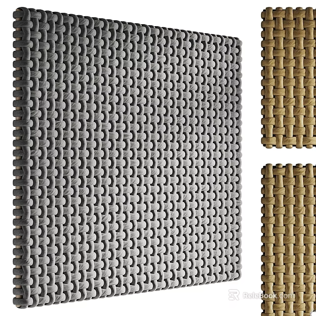 Woven Texture Photo Frames In Gray And Brown Modern Design For Home Wall Decor 3d model 