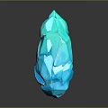 Turquoise Blue Geometric Crystal Sculpture With Angular Facets And Glossy Surface