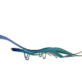 Colorful Wave Shaped Sports Equipment With Metal Supports And Multiple Diving Boards
