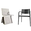 Two Stylish Leisure Chairs Fabric Upholstered And Metal Frame Modern Minimalist Design