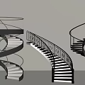 modern revolving staircase circular staircase 3d model