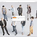 Diverse Group of People in Various Poses with Casual and Formal Wear