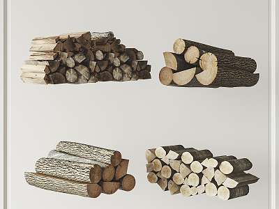 Modern Timber Wood Pile model