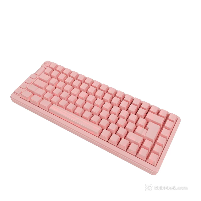 Stylish Pink Keyboard With Full Size Layout And Comfortable Key Design 3d model 