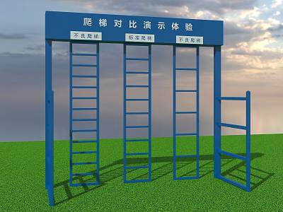 Modern ladder climbing comparison demonstration experience 3d model