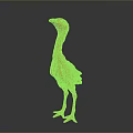 Red Bird Sculpture Standing With Long Neck And Textured Body