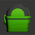 Green Household Storage Box With Curved Top Grey Trim Handle And LVL Logo