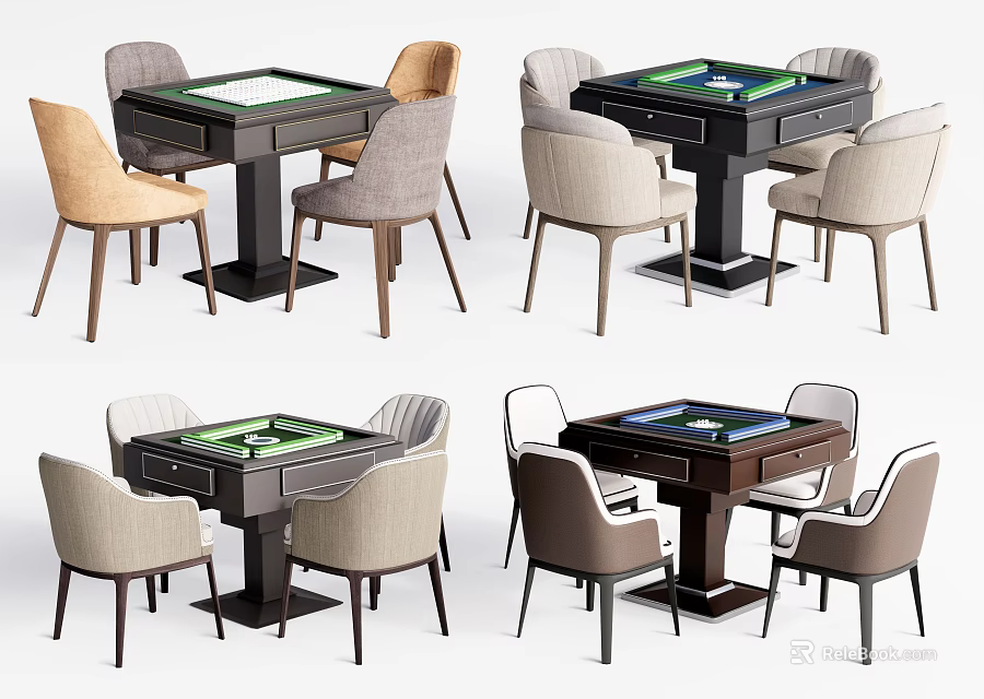 Entertainment Table With Modern Design And Comfortable Chairs For Home Entertainment Space 3d model 
