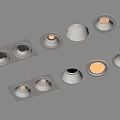 Modern Recessed Ceiling Lights With Round And Square Illuminated Shapes 3d model