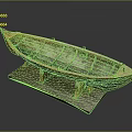 Wooden Boat Model As Water Transport With Display Stand And Classic Craftsmanship