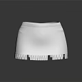 Stylish White Mini Skirt With Fringed Hem For Modern Fashion Look