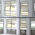 Modern Casement Windows With White Frame And Glass Panels For Interior Ventilation