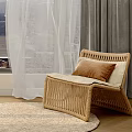 White Sheer Curtains For Window With City View Wooden Floor And Woven Rug