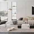 Modern sofa coffee table combination 3d model